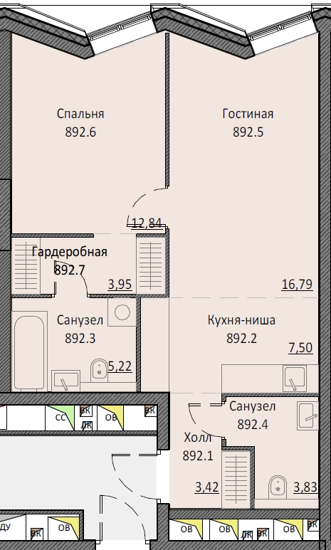 2 ккв (Евро) 52,7 м²