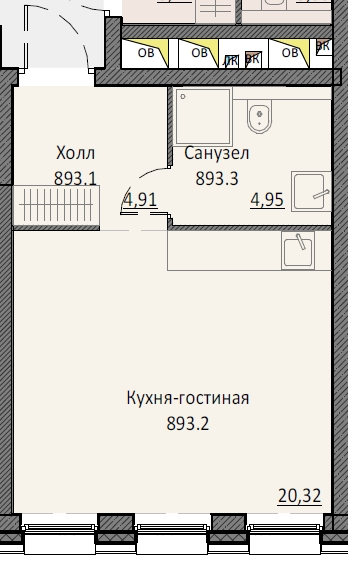 Студия 30,2 м²