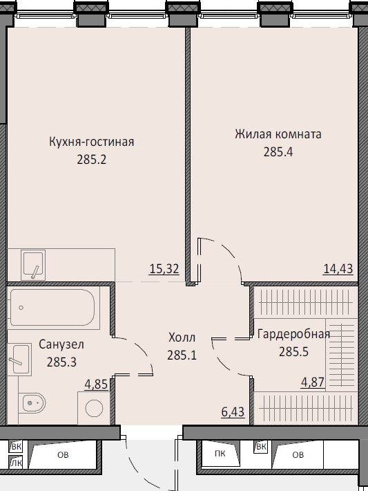 2 ккв (Евро) 46 м²