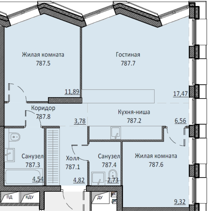 4 ккв (Евро) 61,1 м²