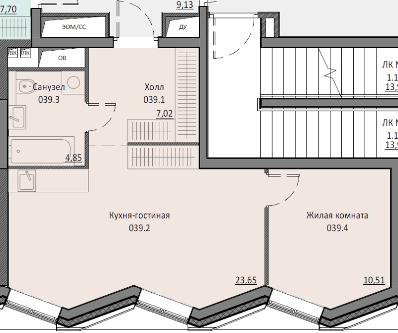 2 ккв (Евро) 46 м²