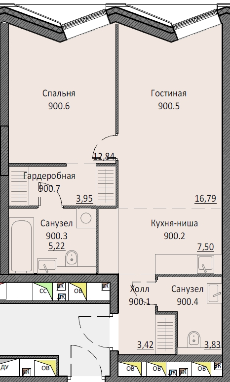 2 ккв (Евро) 52,7 м²
