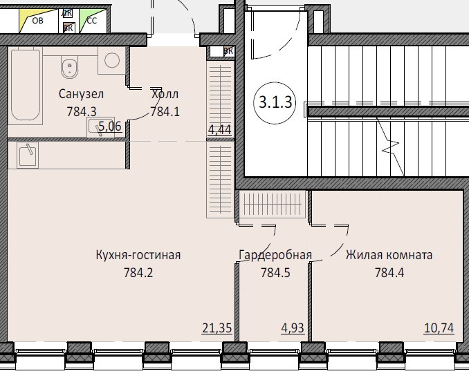 2 ккв (Евро) 46,3 м²