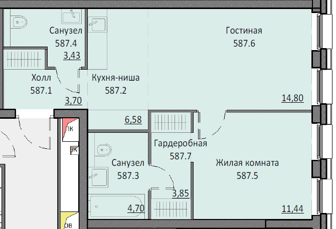 2 ккв (Евро) 48,4 м²