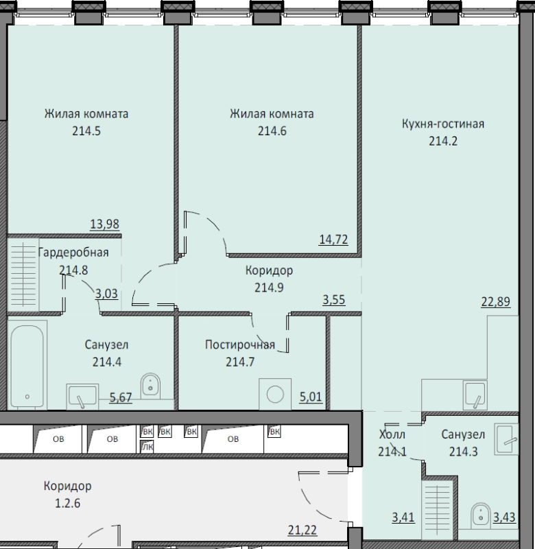 3 ккв (Евро) 75,2 м²