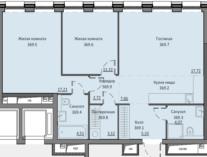 3 ккв (Евро) 73,3 м²