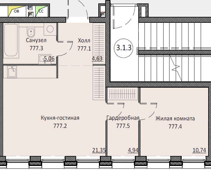 2 ккв (Евро) 46,9 м²