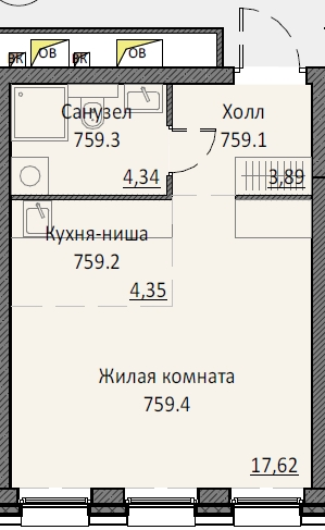 Студия 30,2 м²