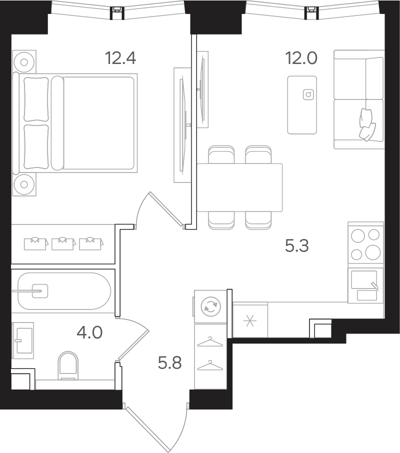2 ккв (Евро) 39,5 м²