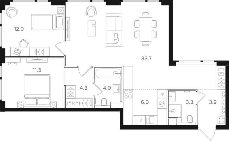 3 ккв (Евро) 78,7 м²