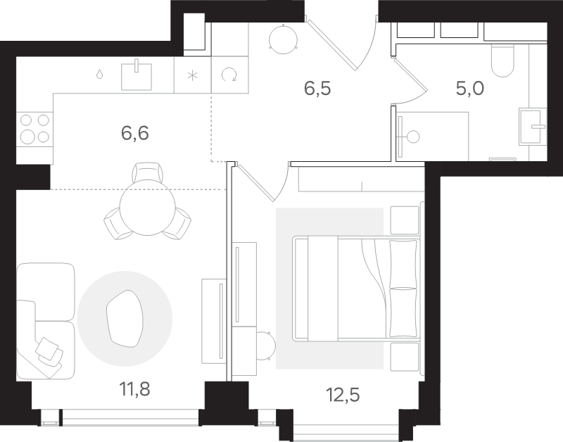 2 ккв (Евро) 42,4 м²