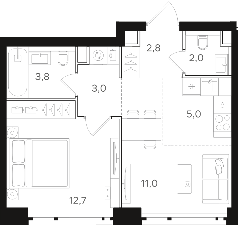 2 ккв (Евро) 40,3 м²