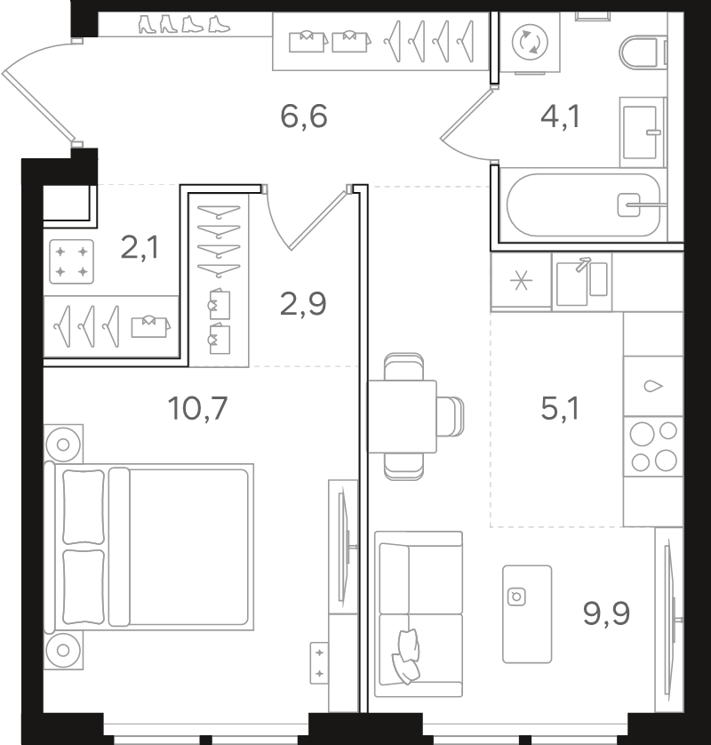 1 ккв 41,4 м²
