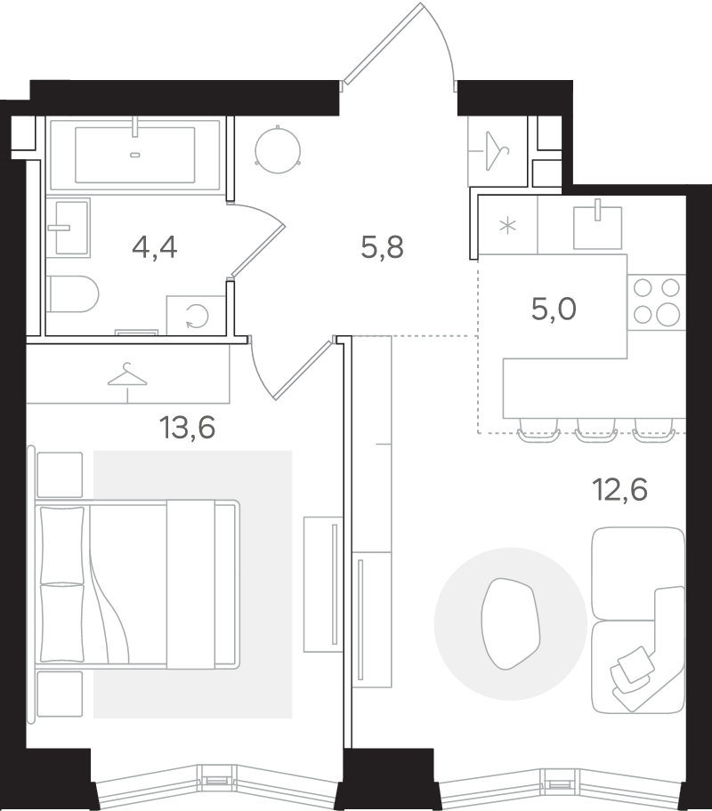 2 ккв (Евро) 41,4 м²