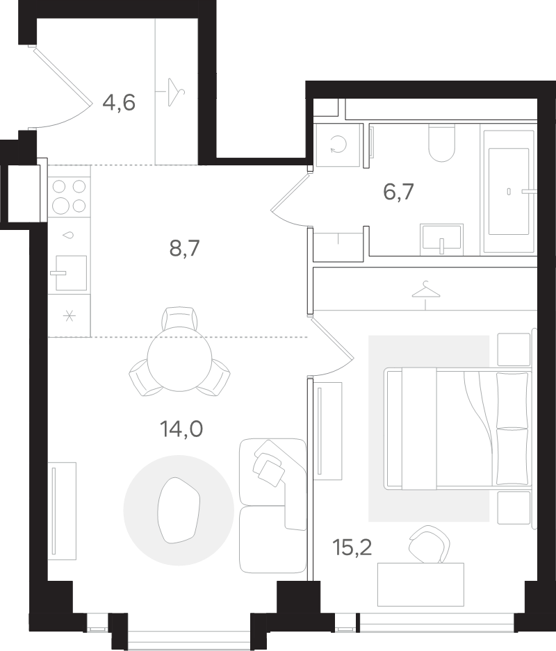 2 ккв (Евро) 49,2 м²