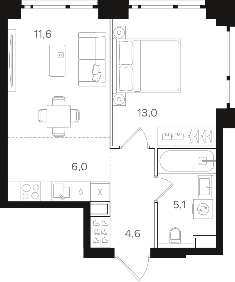 2 ккв (Евро) 40,3 м²