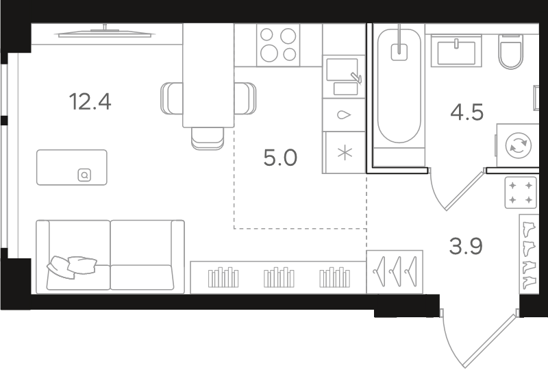 Студия 25,8 м²