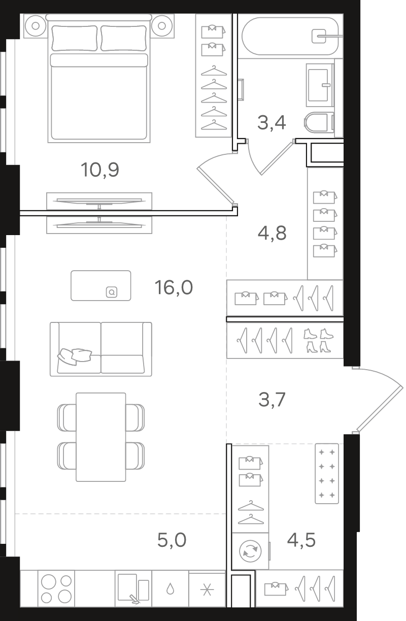 2 ккв (Евро) 48,3 м²
