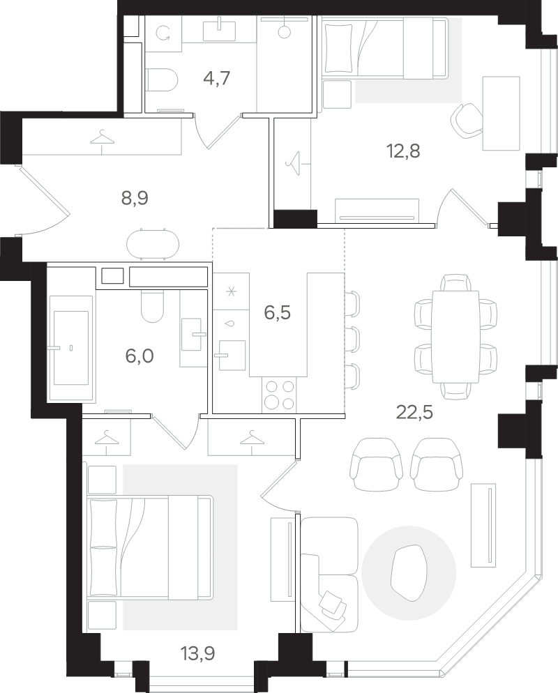 3 ккв (Евро) 75,3 м²