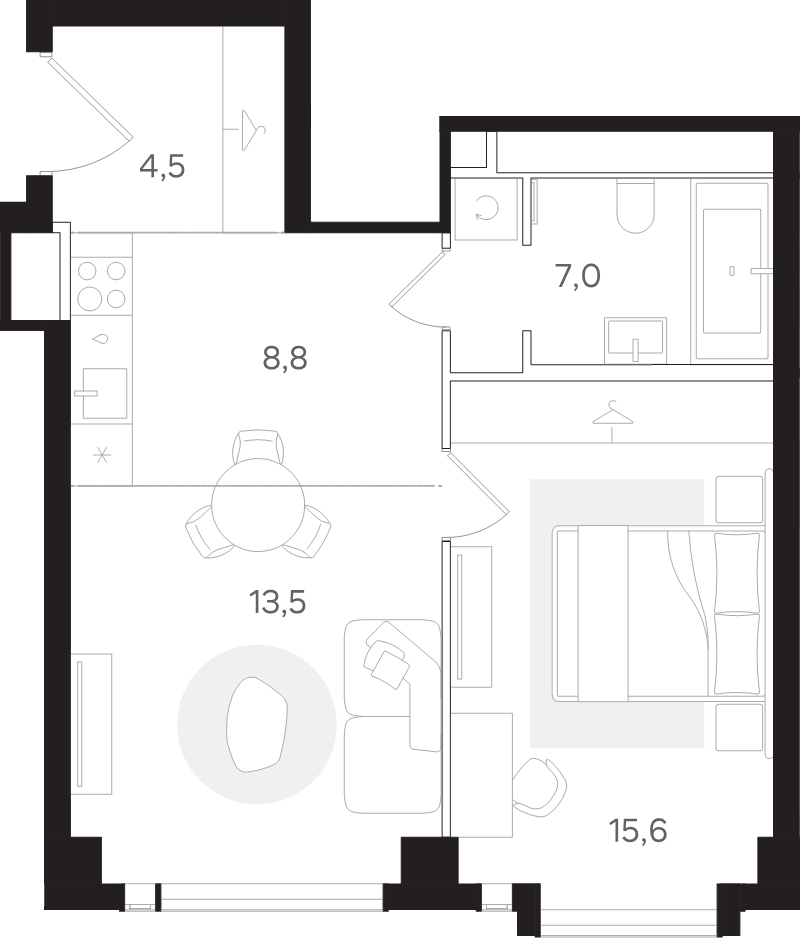 2 ккв (Евро) 49,4 м²