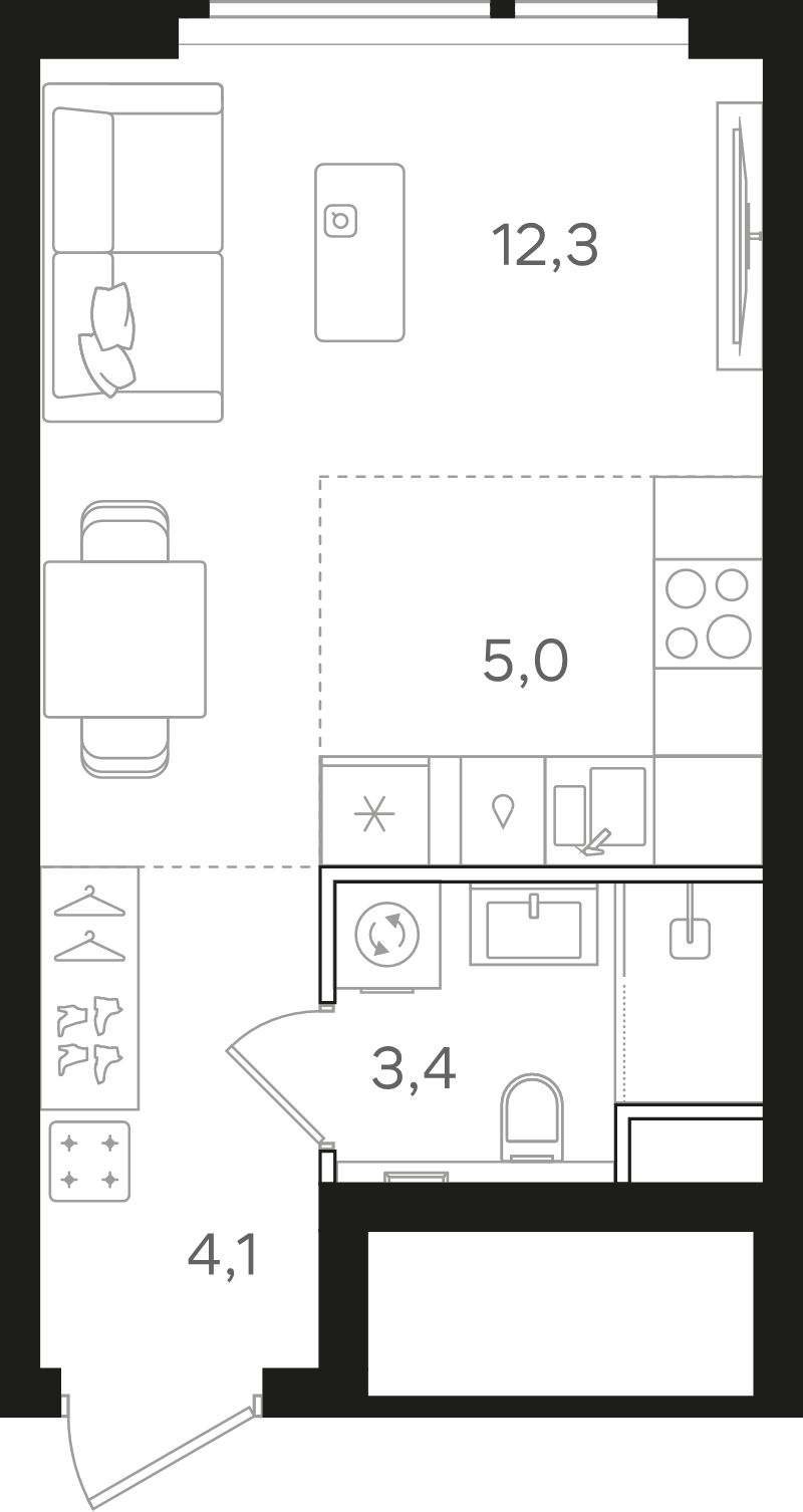 Студия 24,8 м²