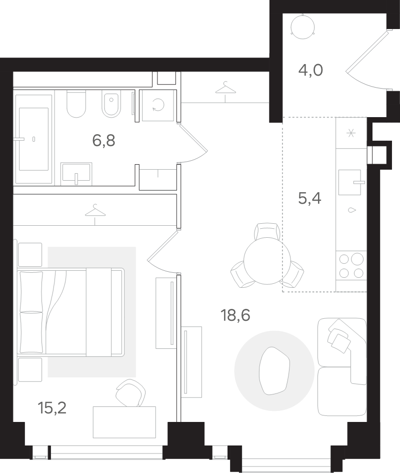 2 ккв (Евро) 50 м²