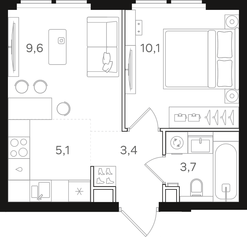 1 ккв 31,9 м²