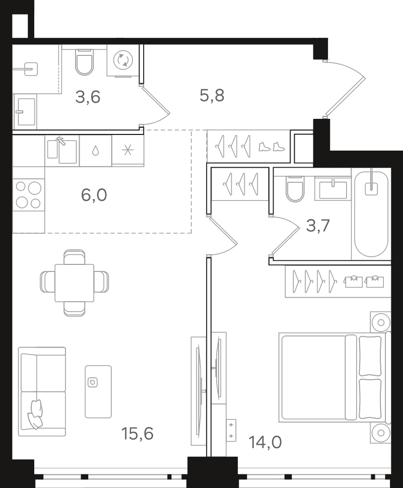 2 ккв (Евро) 48,7 м²