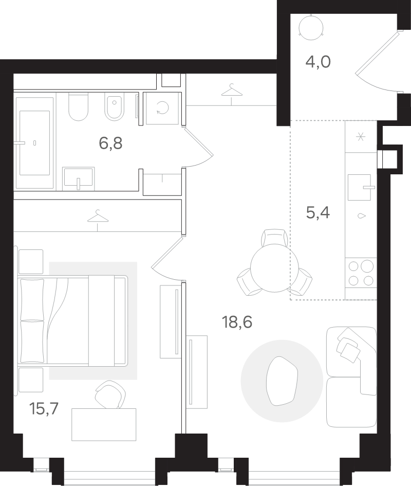 2 ккв (Евро) 50,5 м²