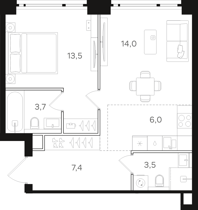 2 ккв (Евро) 48,1 м²