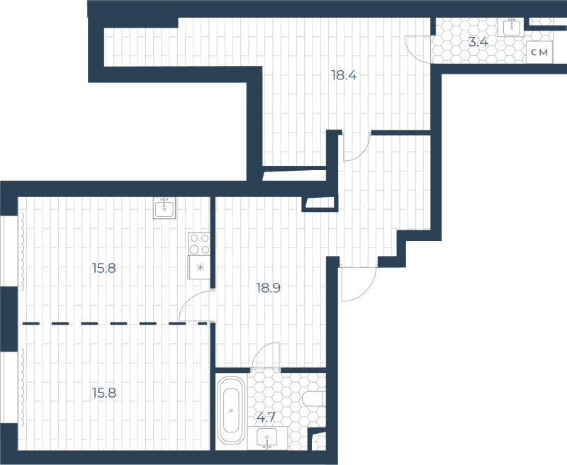 Студия 79 м²