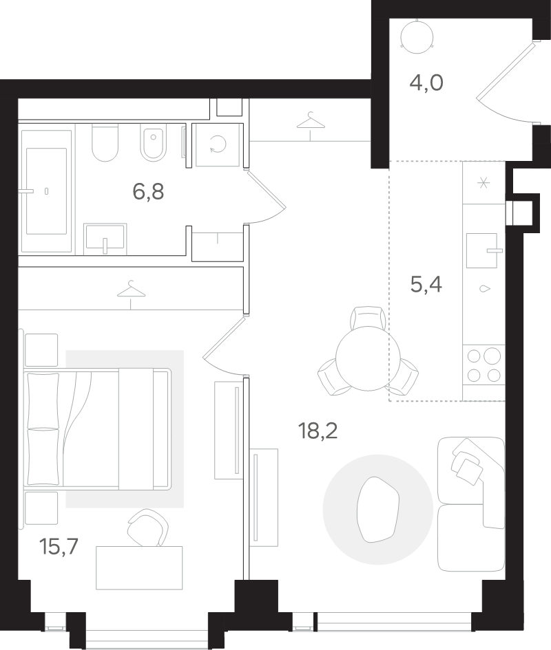 2 ккв (Евро) 50,1 м²