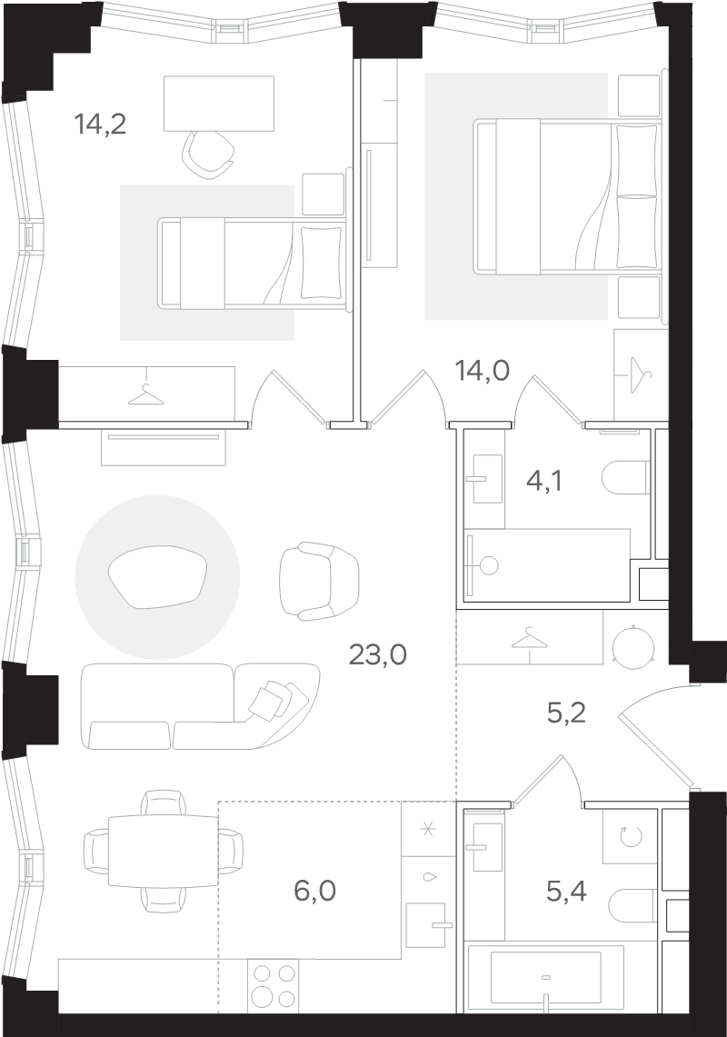 3 ккв (Евро) 71,9 м²