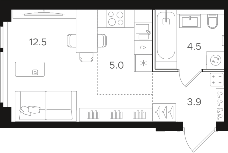 Студия 25,9 м²