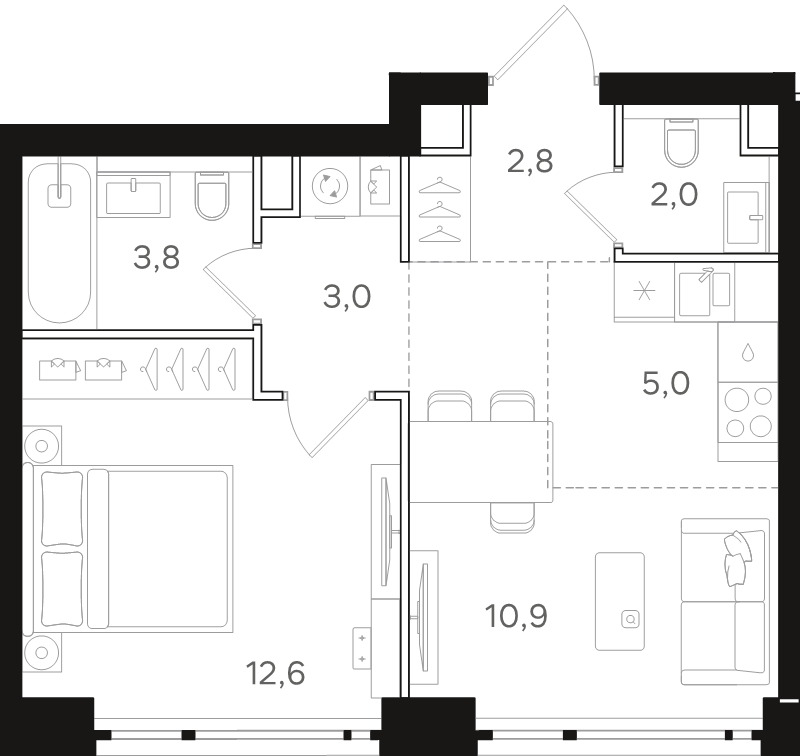 2 ккв (Евро) 40,1 м²