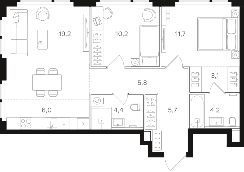 3 ккв (Евро) 70,3 м²