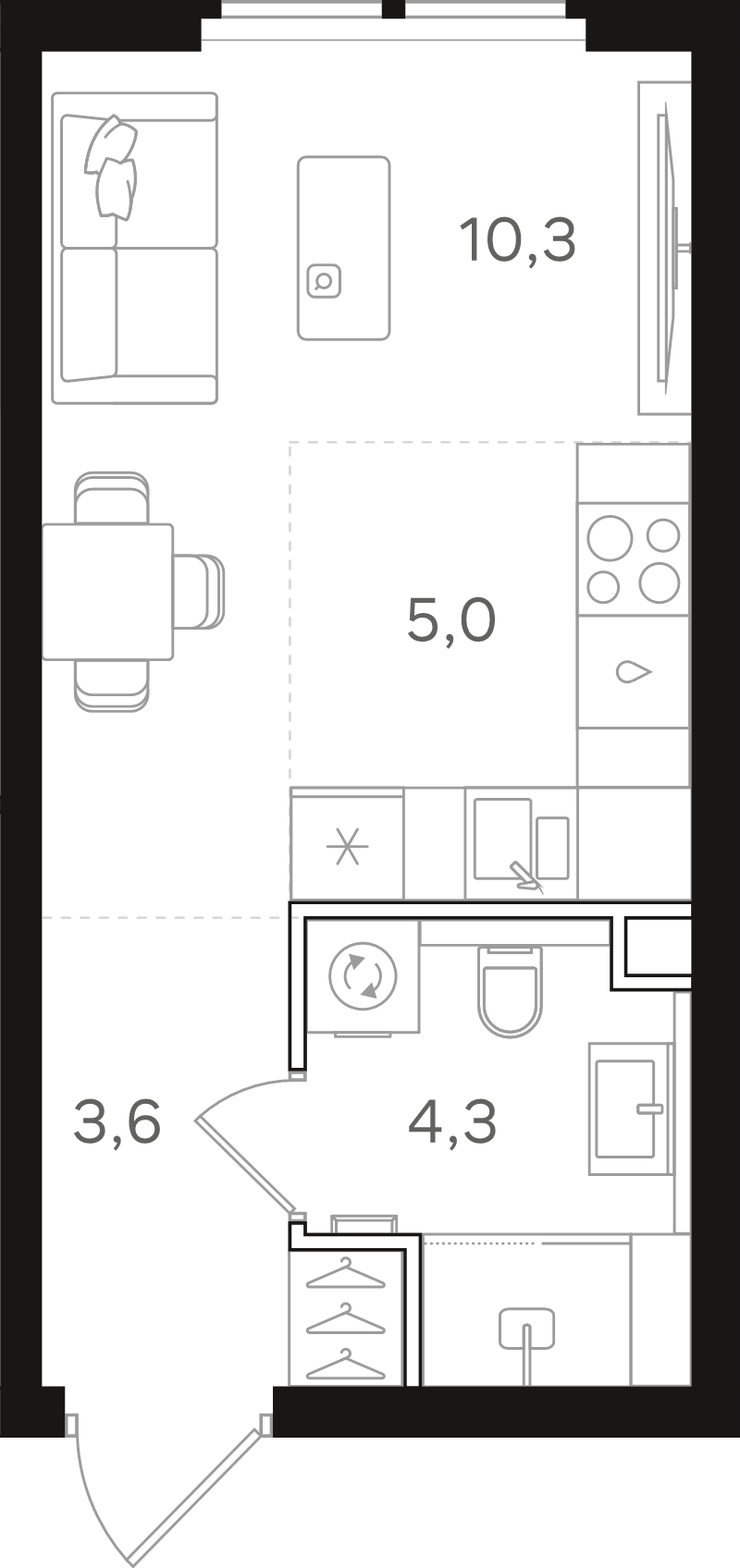 Студия 23,2 м²