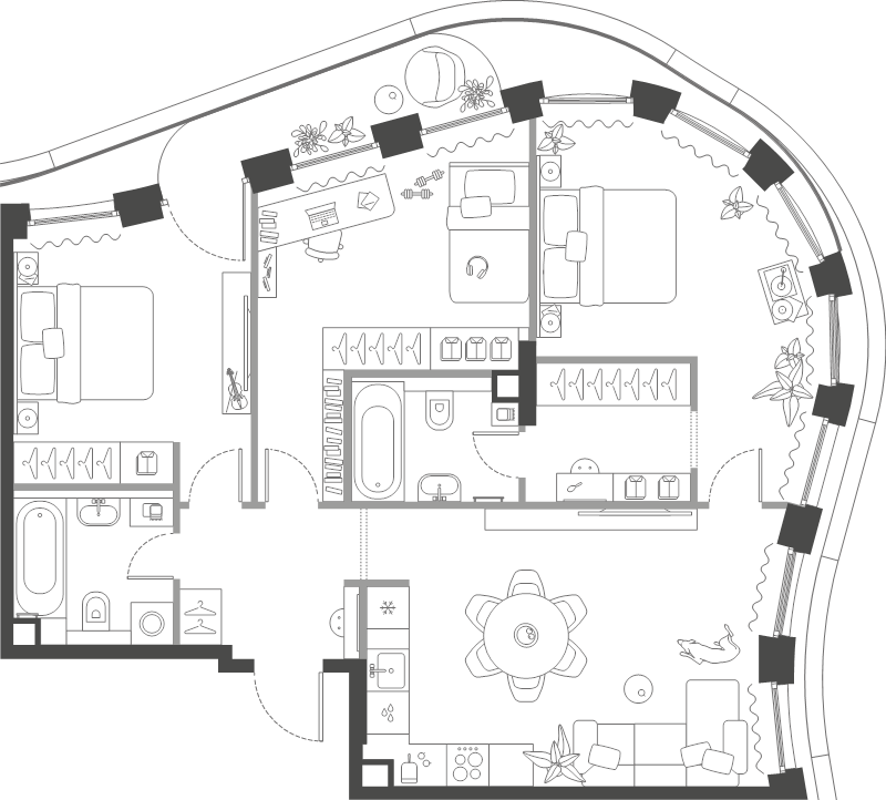 4 ккв (Евро) 84,7 м²
