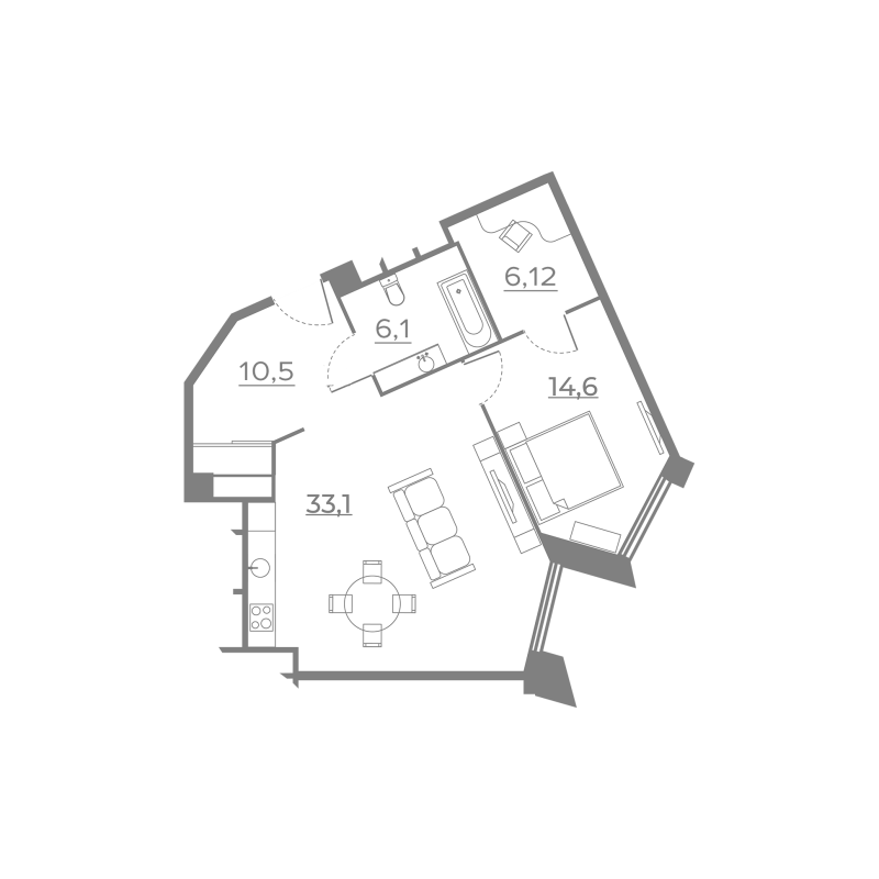 2 ккв (Евро) 70,6 м²