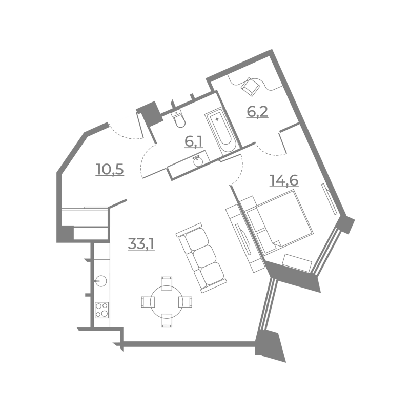 2 ккв (Евро) 70,6 м²
