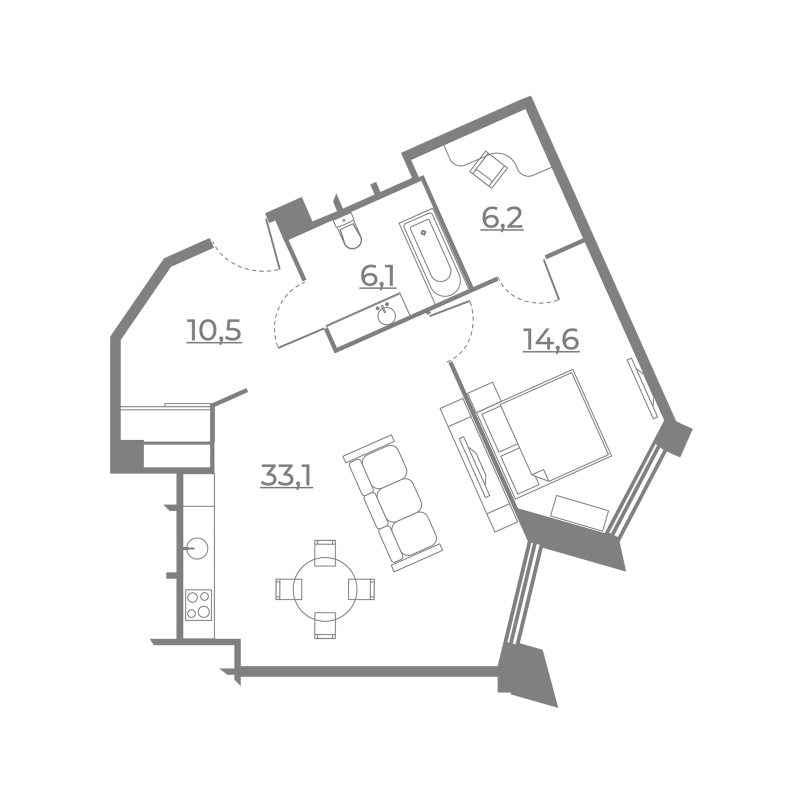 2 ккв (Евро) 70,6 м²