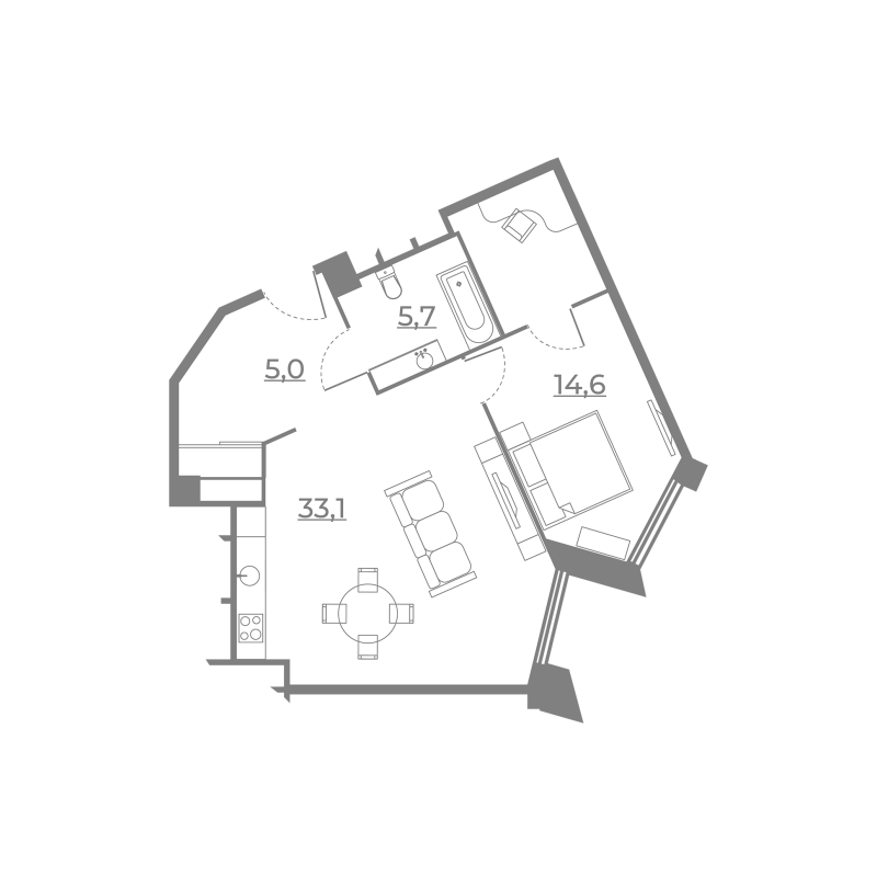 2 ккв (Евро) 70,7 м²