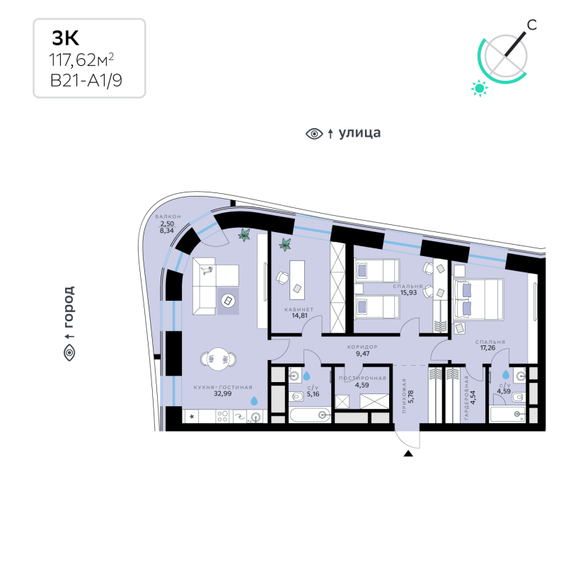 4 ккв (Евро) 117,6 м²