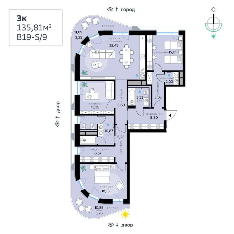 4 ккв (Евро) 135,8 м²