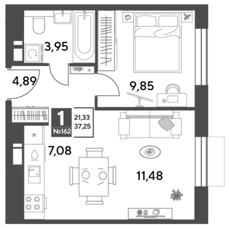 2 ккв (Евро) 37,3 м²