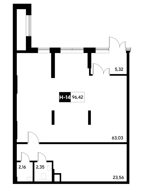 К. пом 96,4 м²