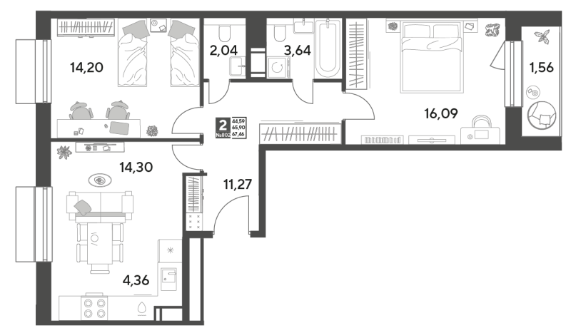 3 ккв (Евро) 67,5 м²
