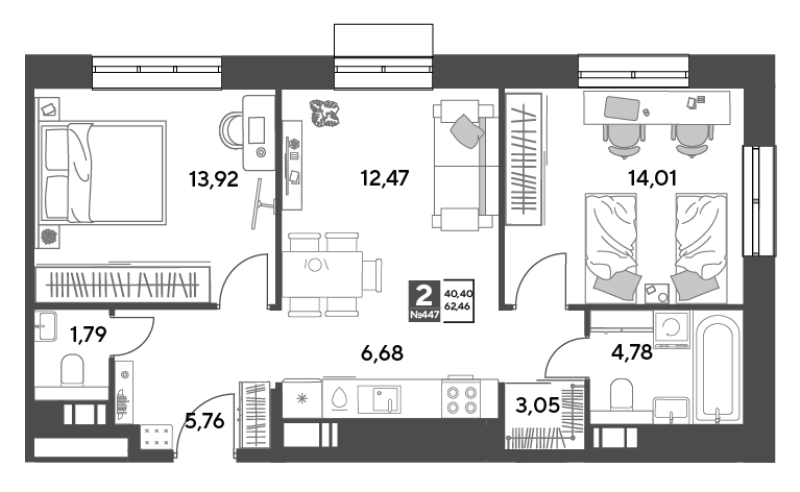 3 ккв (Евро) 62,5 м²