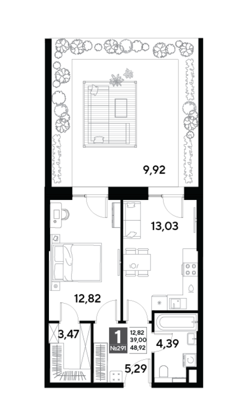 1 ккв 48,9 м²