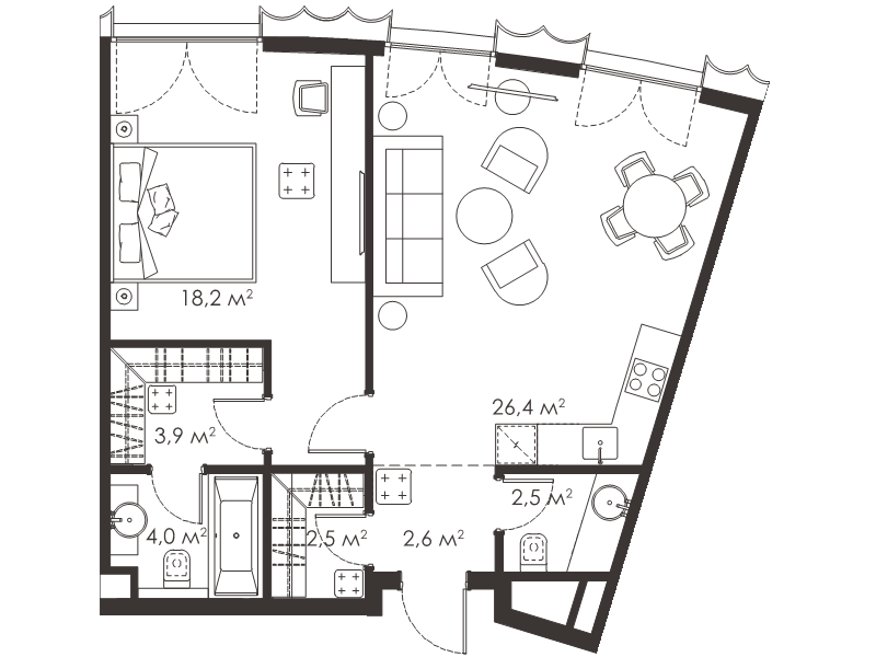 2 ккв (Евро) 60,1 м²
